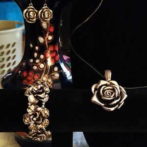 Silver  Rose Set